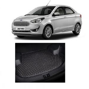 7D Car Trunk/Boot/Dicky PU Leatherette Mat for Figo Aspire  - Black